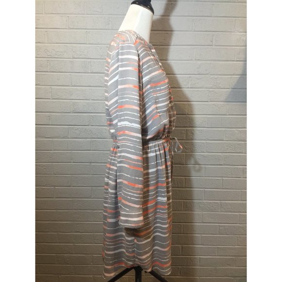 APT. 9 Women’s  Long Sleeve Coral and Grey dress size 12 - Picture 3 of 6